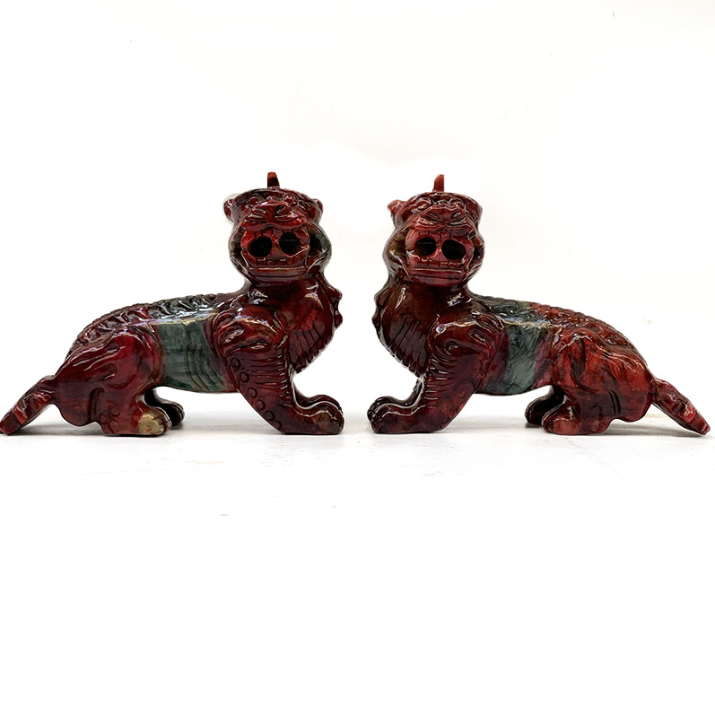 钰程本命年 20厘米岫玉谛听吉祥摆件地藏王菩萨坐骑瑞兽