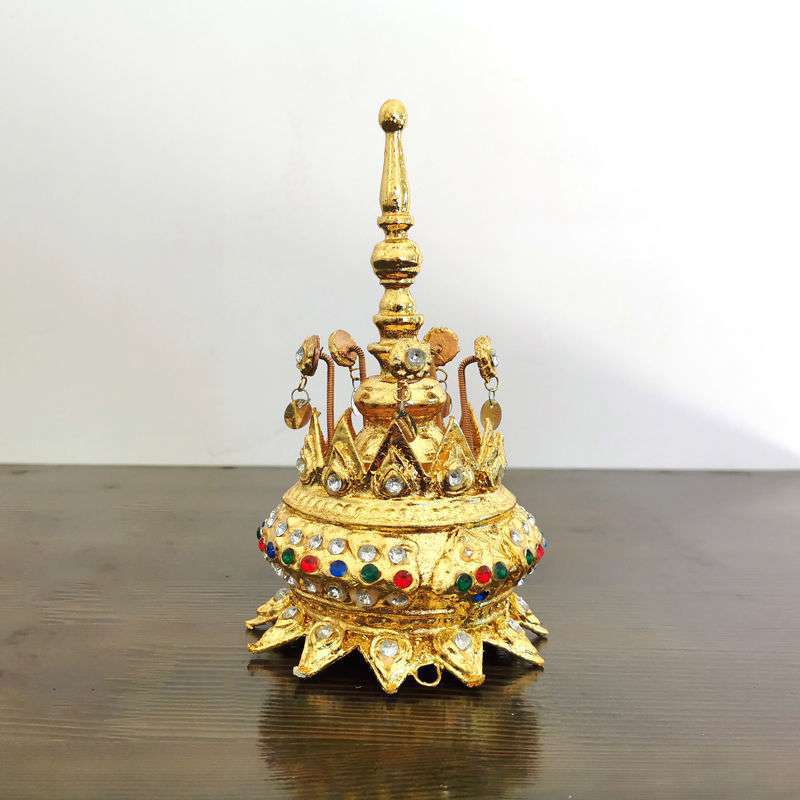 皇冠发饰泰国宝塔头饰硬纸手工制作头冠皇冠发饰版纳傣族女装服装