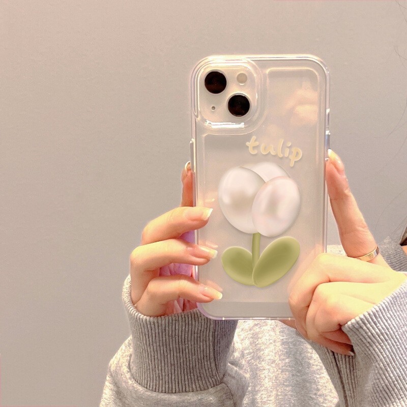 Fresh Tulip X for Apple 13pro Max Phone Case Iphone11 Transparent 12 Drop-Resistant XR Soft