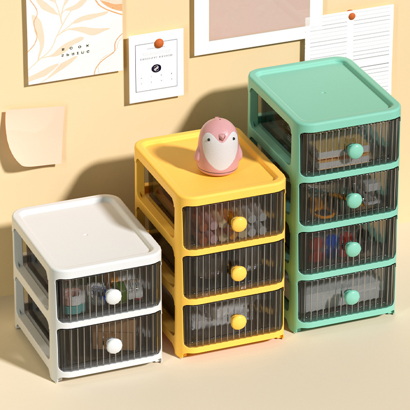 Desktop Multi-Layer Cosmetics Storage Box Office Storage Cabinet Drawer Student Dormitory Stationery Locker Ins