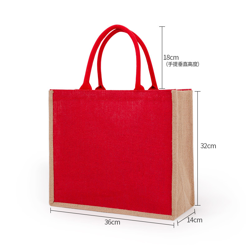Spot Ins Fashion Red Portable Sack Blank Spot Large Capacity Waterproof Shopping Gunnysack