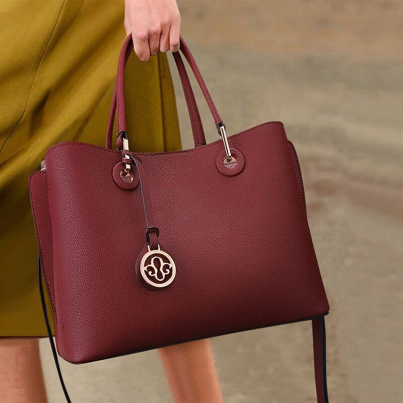 牛皮包包女包手提包大容量妈妈包中老年时尚通勤单肩包女百搭bags