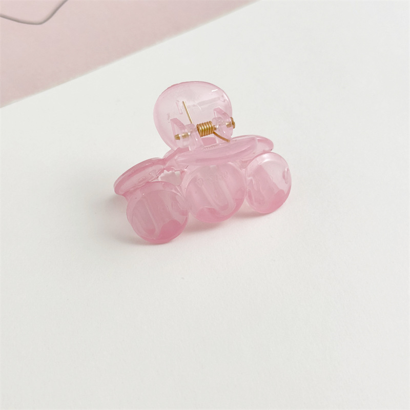 2023 New round Transparent Jelly Color Hair Clip Sweet Girl High Skull Top Tie Hair Hairclip Decoration Spot