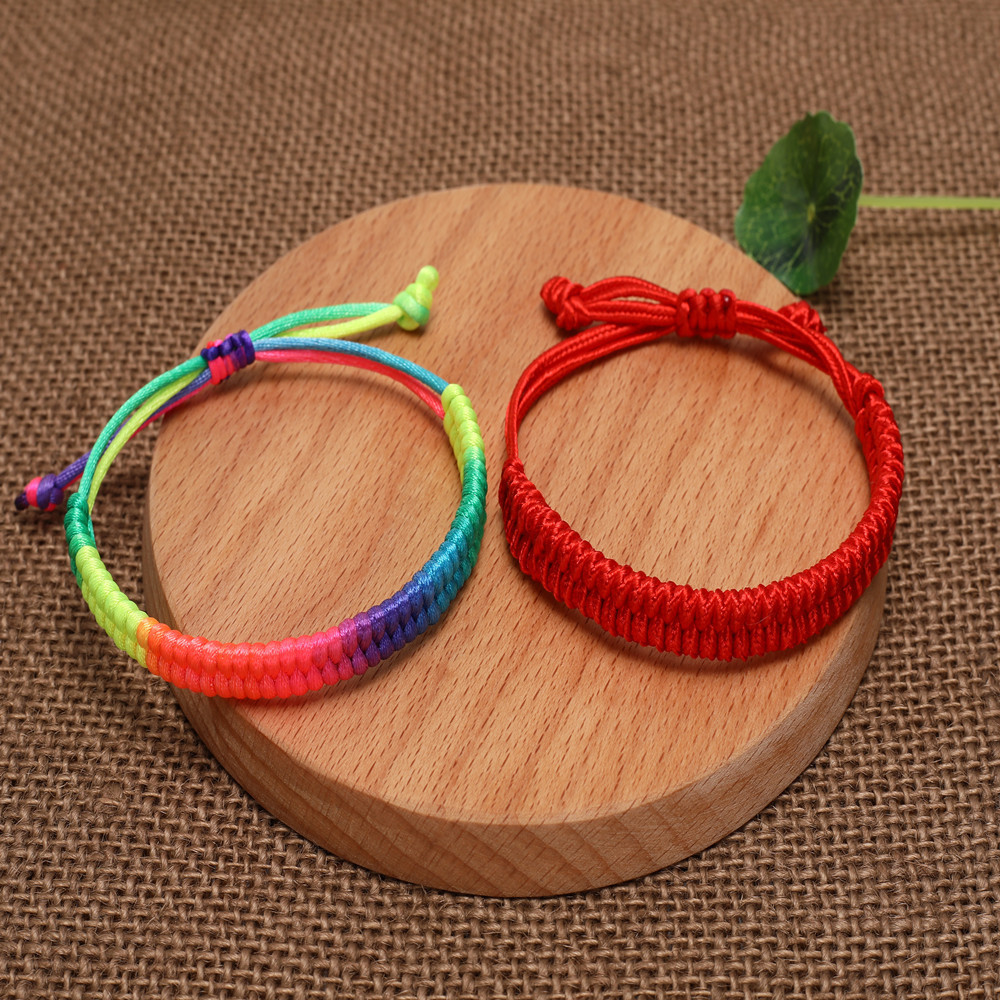 端午节五彩绳手链手工编织吉祥凤尾结五彩线手绳网店小礼品批发