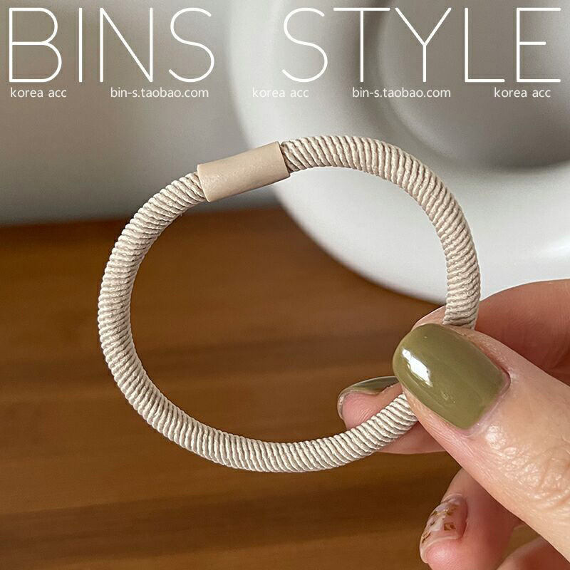 Korean Style High Quality Basic Easy-to-Use Rubber Band Brown Series Earth Color Twill Hair Tie Hair Rope Female Hair Ties Simple Bracelet