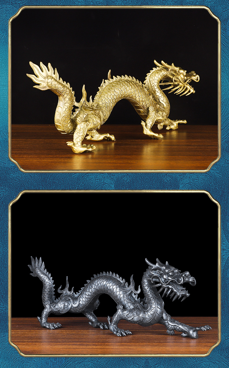 一件批发 纯铜龙摆件 黄铜龙家居工艺品摆设礼品铜龙吉祥物