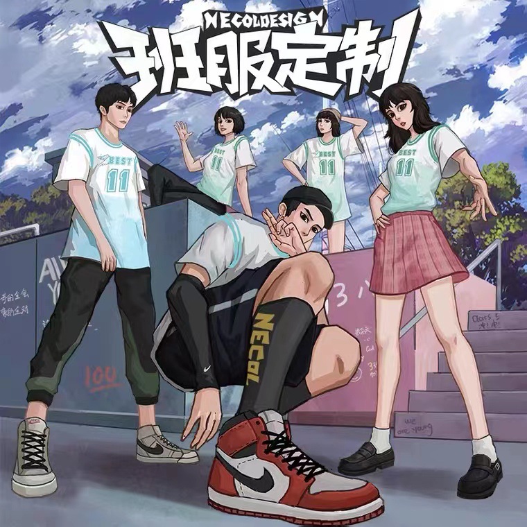 动漫卡通学生班服