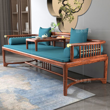 新中式实木乌金木罗汉床小户型茶桌椅组合老榆木贵妃躺椅沙发家具