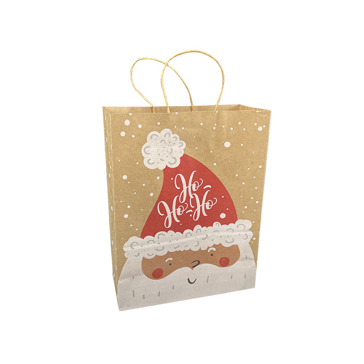 Christmas Paper Bag Handbag Gift Birthday Gift Bag Christmas Fruit Packaging Gift Set Bag Kraft Paper Bag Hot Sale