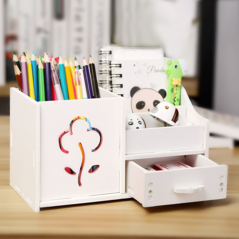 Multifunctional Pen Holder Cute Desktop Decoration Stationery Storage Box Drawer Office Supplies Storage Rack Learning Pen Holder