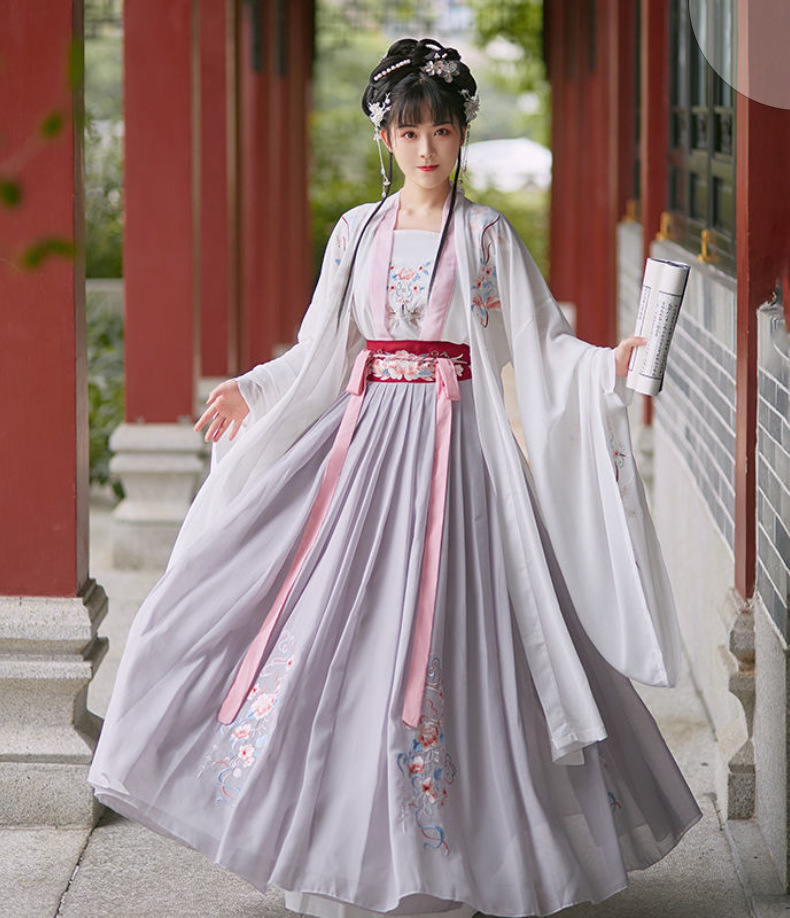 冬季宋制汉服女成人古装传统中国风超仙重工刺绣对襟齐腰襦裙女装