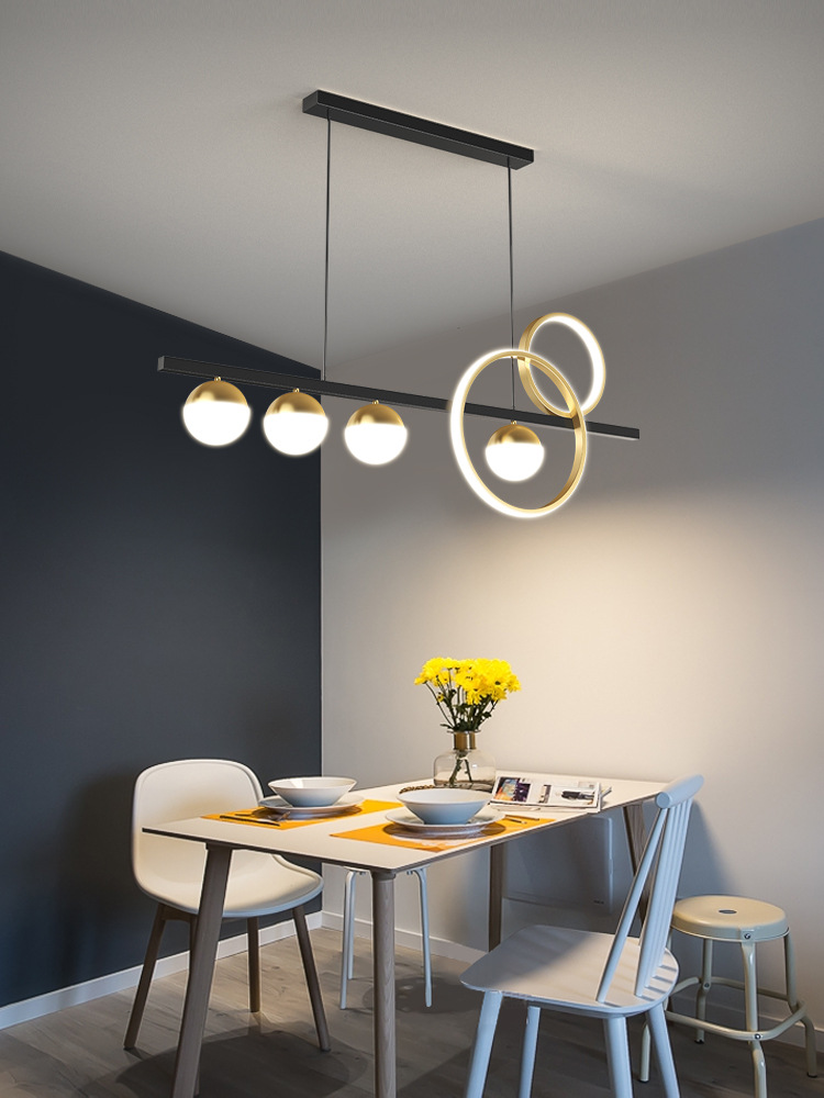 餐厅吊灯2022年新款网红吧台饭厅灯长方形餐桌灯个性led餐厅吊灯