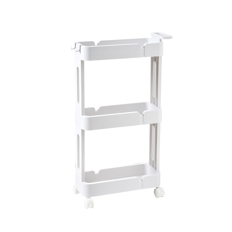 Plastic Gap Rack Multi-Layer Storage Rack with Pulley Kitchen Gap Storage Rack Bathroom Floor Storage Rack 0755-3