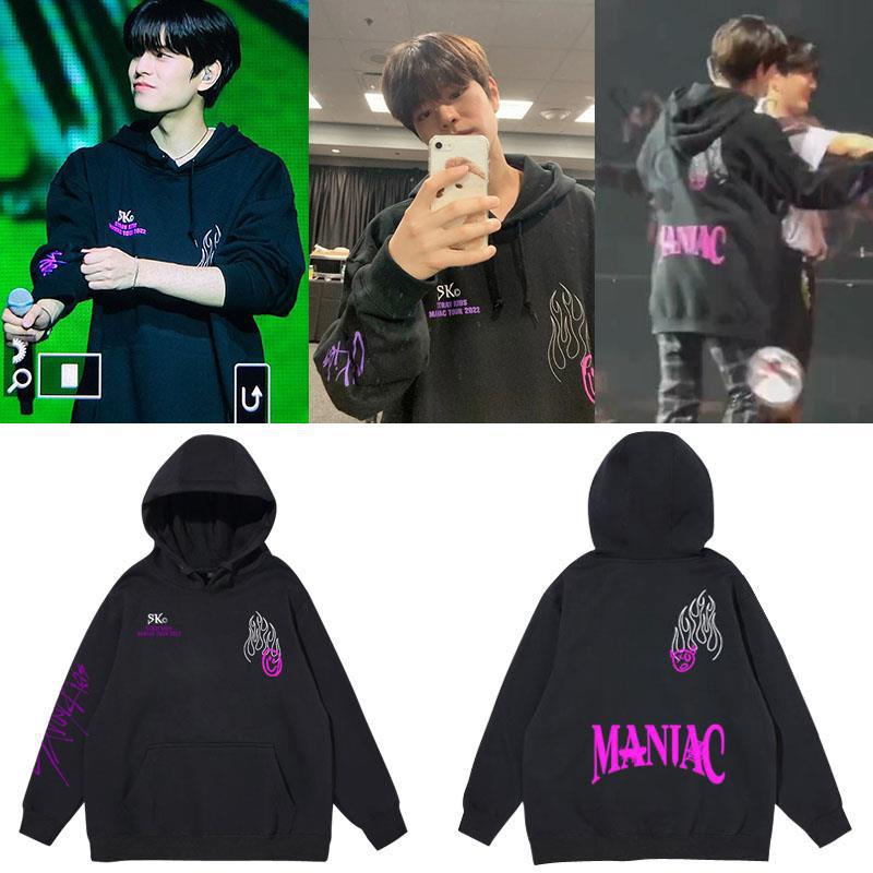 流浪孩子北美演唱会maniac同款周边春秋连帽衫宽松套头
