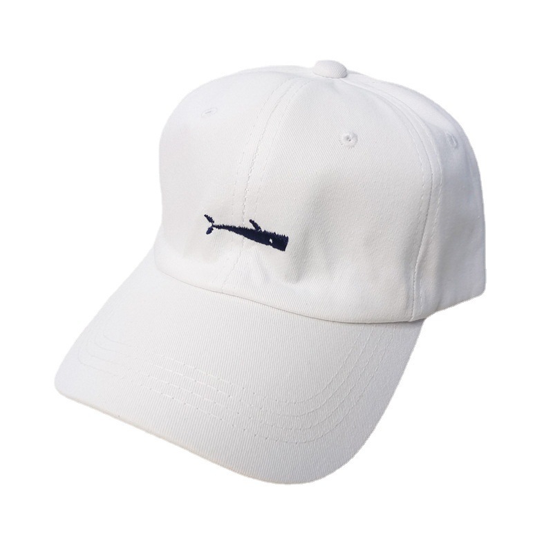 Korean Style Fish Embroidered Baseball Cap Ins Trendy Men and Women Peaked Cap Spring and Summer Sun Protection Sun Hat Soft Top Breathable Hat