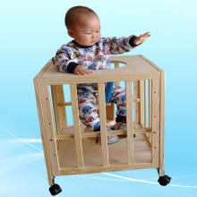老式婴儿学步车实木多功能宝宝餐桌椅坐站围栏童喂饭桌座篮子