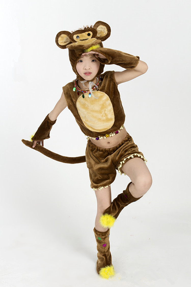 猴子演出服儿童动物幼儿园卡通舞蹈服猴子捞月成人小猴子表演服装