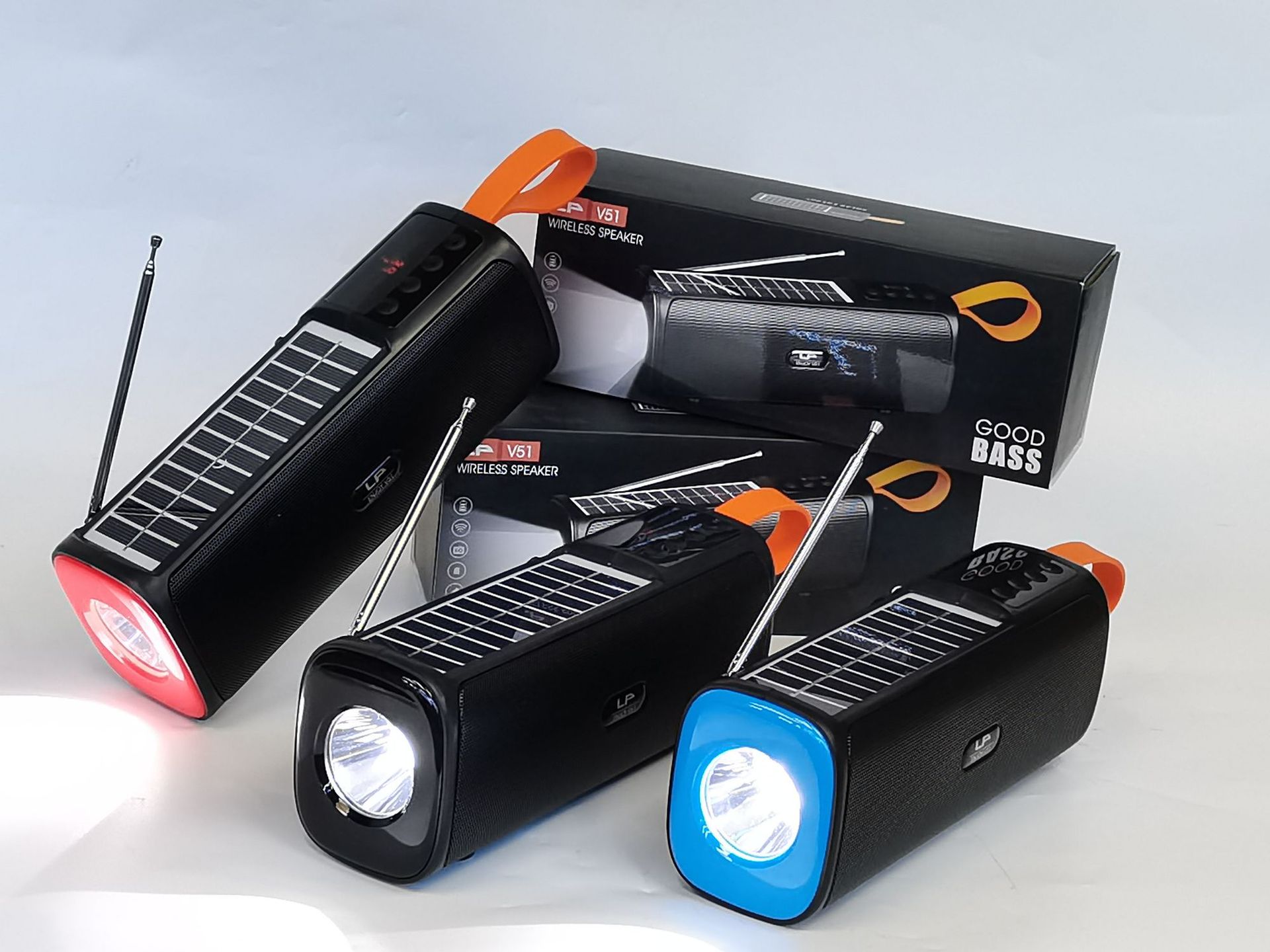 lp-v51 wireless bluetooth speaker digital display double speaker subwoofer silicone portable fm external battery