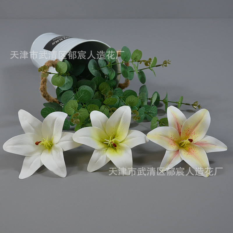 3d打印胶片百合花朵高度仿真花婚庆场景布置民族头饰制作花环插花