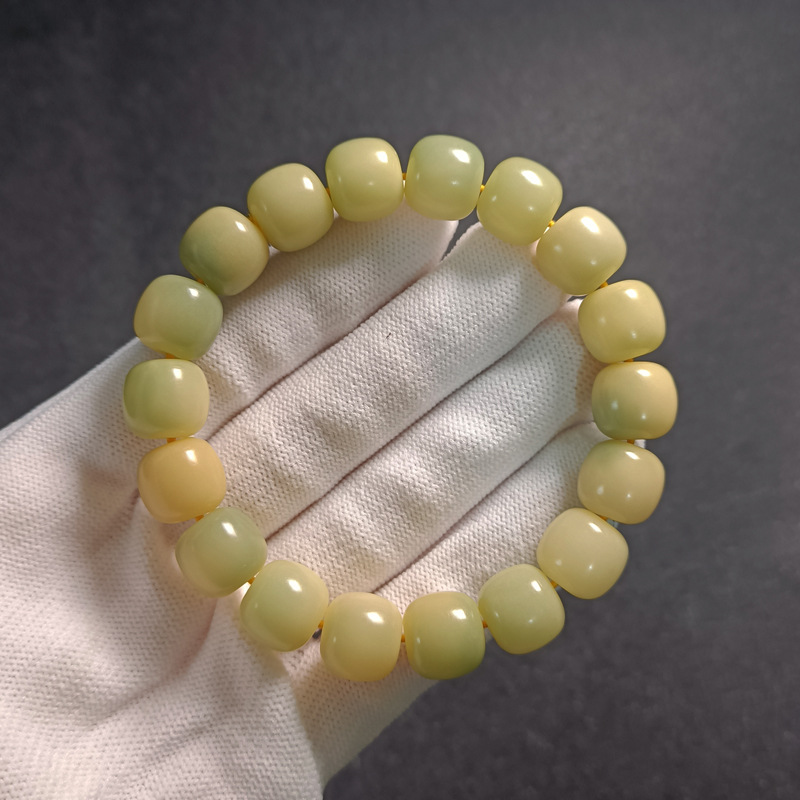 Smoky Rain Floating Flowers Bodhi Bracelet Gradient Green Bodhi Seed High Throw Seiko Cultural Artifact Prayer Beads Bracelet Pliable Temperament Wholesale