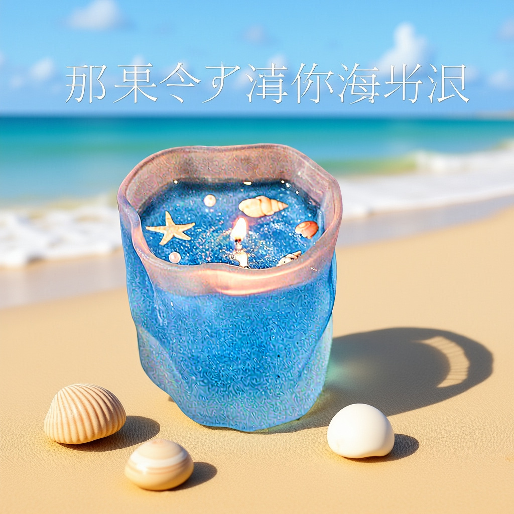 梦幻海洋蜡烛贝壳款果冻蜡蜡烛室内氛围感香氛蜡烛摆件