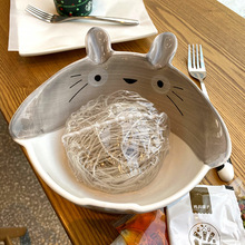 日系ins可爱卡通学生泡面碗沙拉碗米饭零食碗超萌龙猫耳朵陶瓷碗