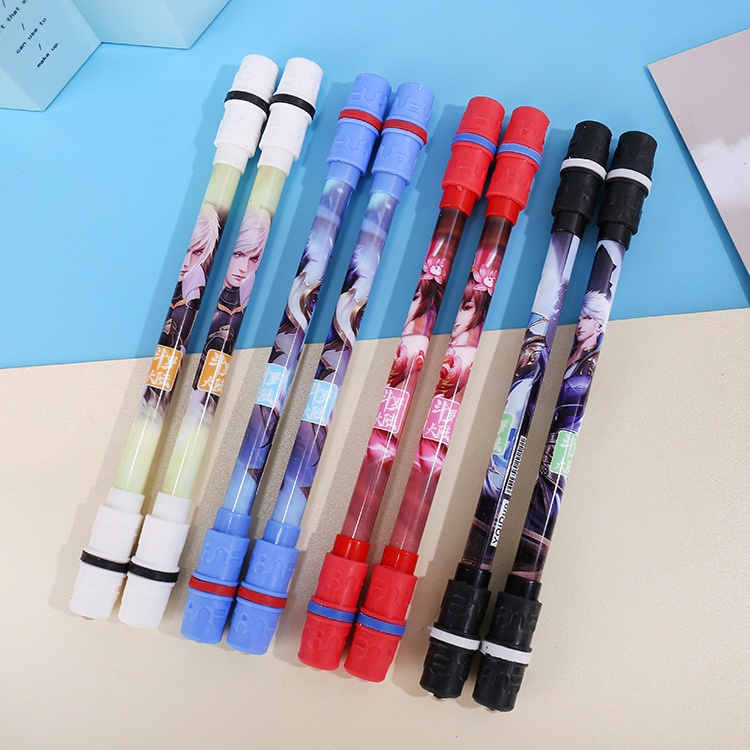 厂家批发 卡通初学者斗萝转转笔 创意中小学生个性中性笔文具