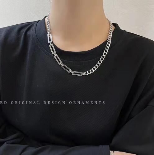 European and American Fashion Double-Layer Pearl Necklace Women's Wholesale Ins Style Hip Hop Fashion Stitching Love Chain Sweater Chain