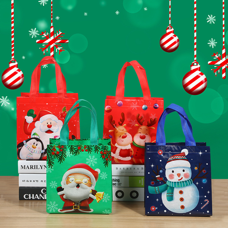 Christmas Non-Woven Bag Santa Claus Handbag Shopping Gift Bag Large Buggy Bag Student Supplies Bag New