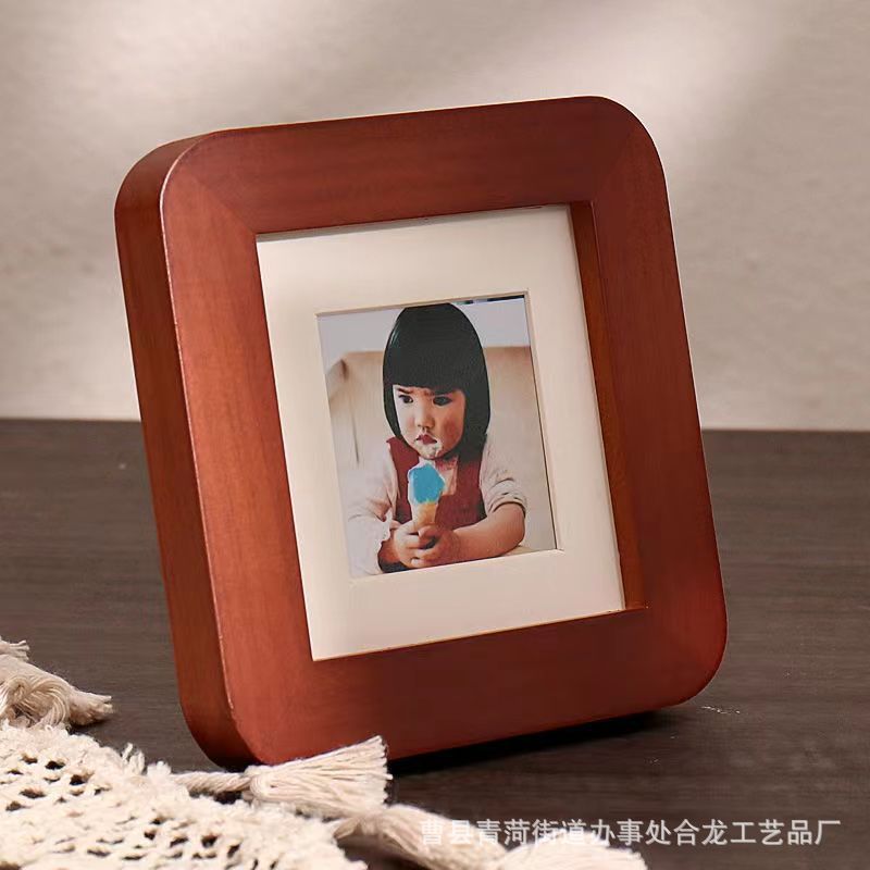 Small Photo Frame 2-Inch Decoration Desktop Square Photo Washing Couple Children Cardboard Niche High-Grade Decoration Platform Manufacturer