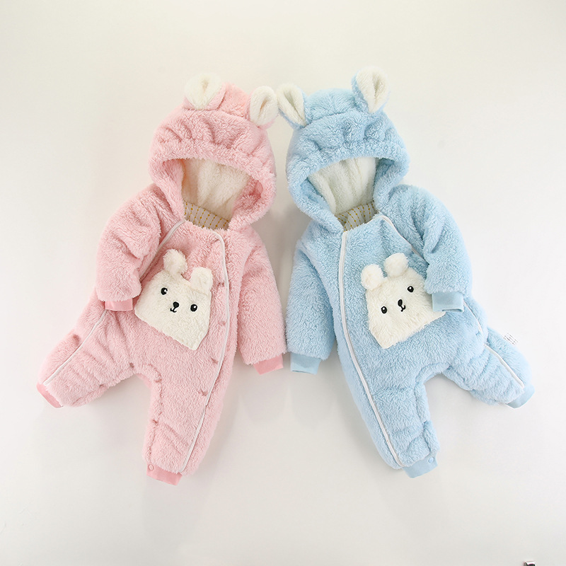 Baby Jumpsuit Autumn and Winter Jumpsuit Climbing Clothes Cotton-Padded Clothes Baby Clothes Winter Romper Winter Thickened New Year Romper