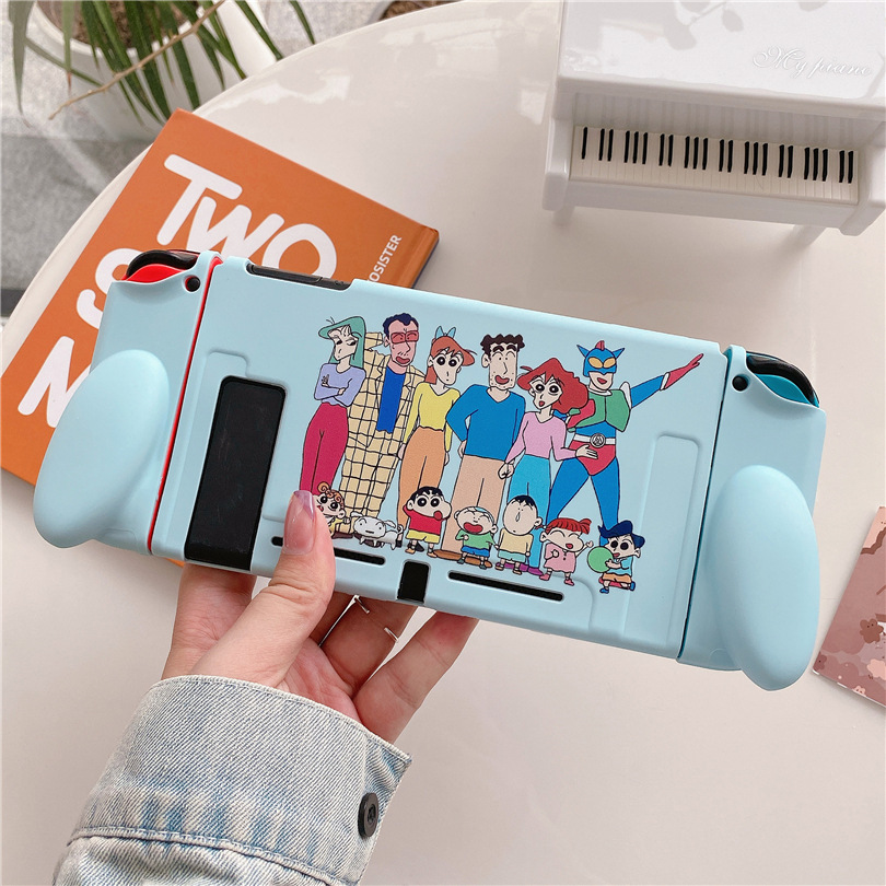 可爱卡通小新任天堂switch外壳游戏机 tpu保护软套ns掌游收纳彩盒