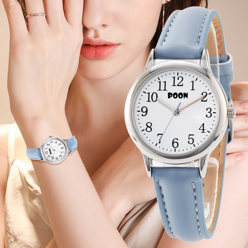 New Simple Fashion Women's Leather Belt Quartz Watch High-End Girl Student Small and Waterproof Belt Watch