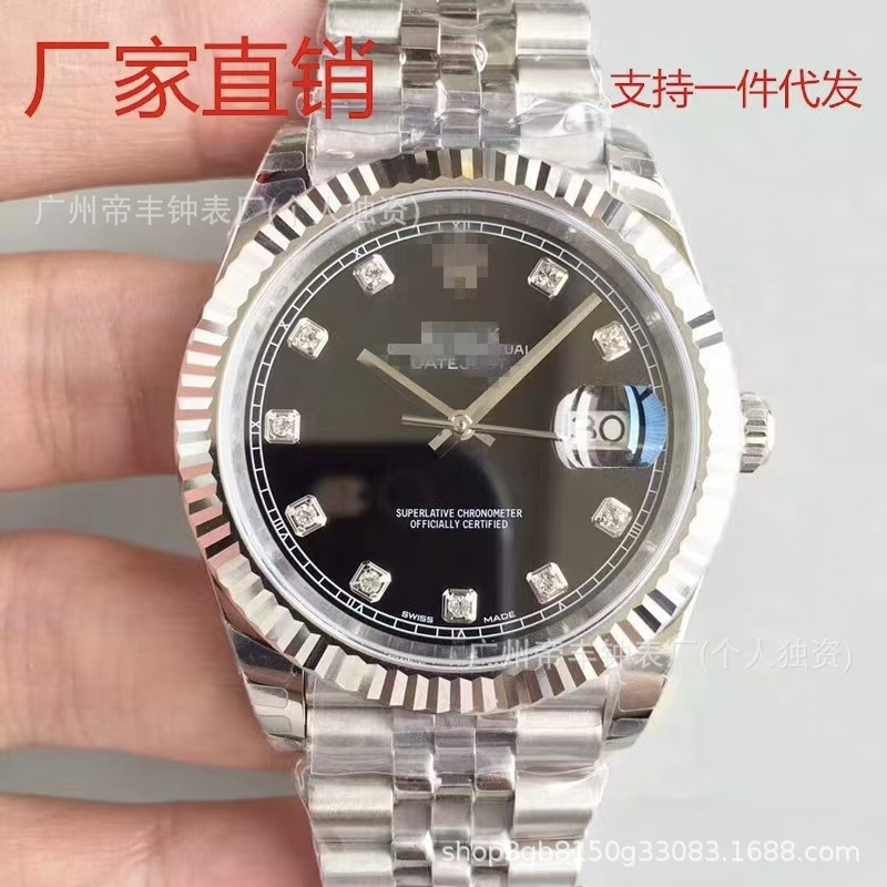 c厂爆款劳家日志机械手表全自动机械腕表夜光钉钢带跨境外贸代发