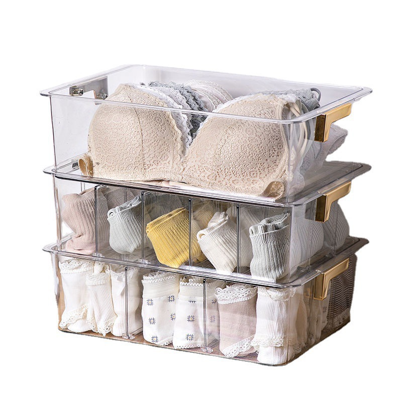 Underwear Storage Box Socks Panties Finishing Box Transparent Wall Hanging Drawer Household Wardrobe Separated Storage Wholesale