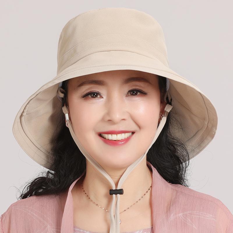 中老年人帽子女春夏妈妈洋气纯色老人奶奶礼帽防晒帽夏-阿里巴巴