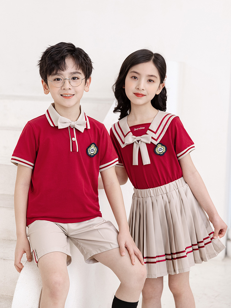 儿童校服夏季班服小学生男女童套装学院风幼儿园园服毕业服装夏天