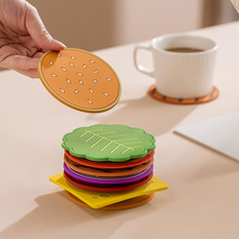 8pcs/set Burger Shape Coaster Creative Cup Pad Silicone跨境