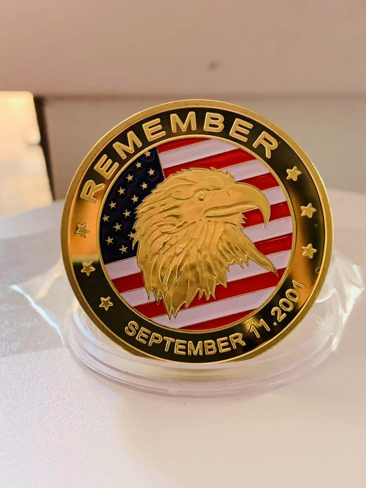 911事件纪念品 999镀金纪念徽章 军事挑战币 金属工艺品收藏礼品