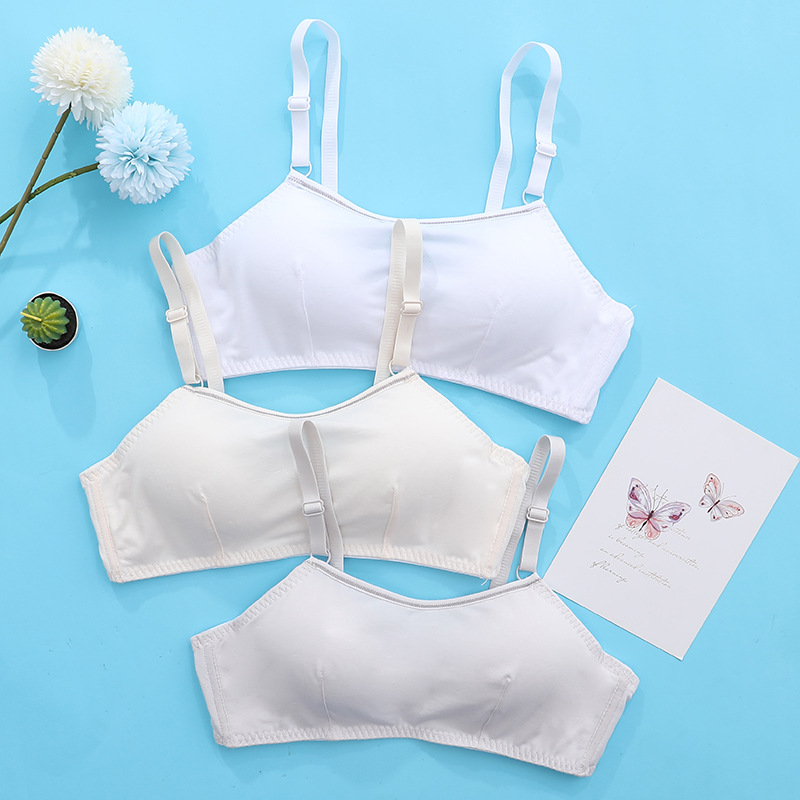 发育期12-18岁内衣少女初中生带胸垫薄款后排扣抹胸韩版