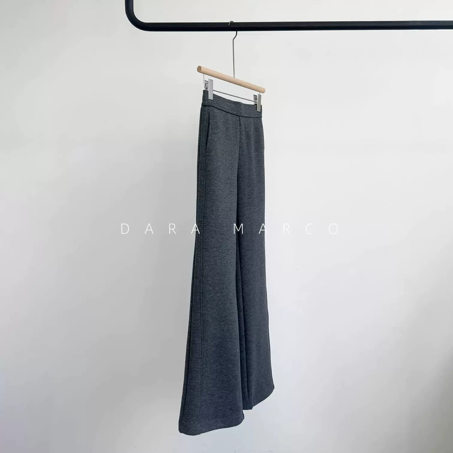 腿型天花板!羊毛混纺微喇直筒阔腿裤弹力松紧窄版加厚拖地裤早春