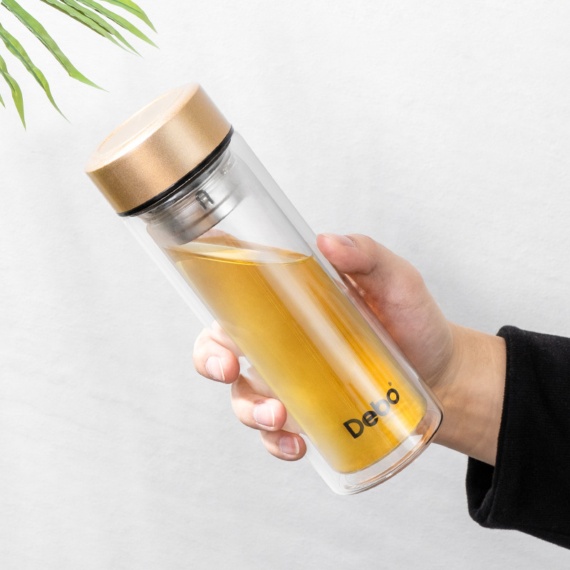 德铂双层高档泡茶保温杯茶水分离玻璃杯高硼硅耐热防爆耐高温批发