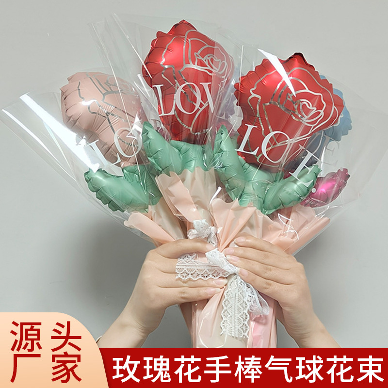 new mother‘s day goddess festival bouquet balloon chinese valentine‘s day love bouquet flower rose balloon confession balloon