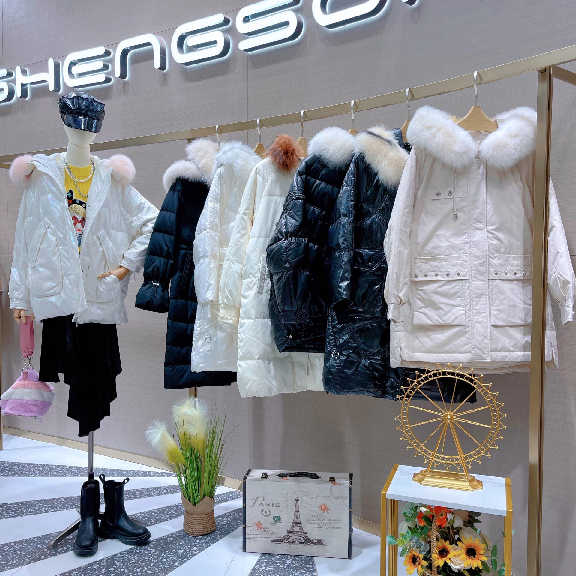 秋水伊人羽绒服派克服外套冬季品牌折扣女装撤柜尾货直播实体货源