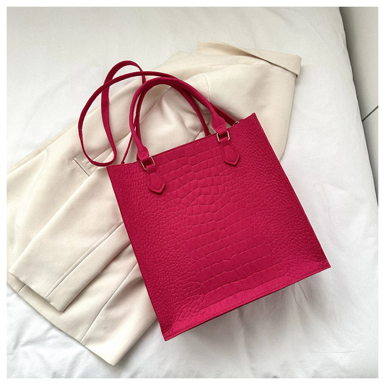 2023 New Fashion Felt Bag Minority All-Match Felt Lunch Bag Stone Pattern Handbag Simple Temperament