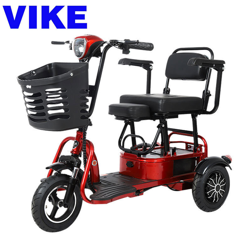 折叠电动三轮车 休闲代步电动车 电动轮椅电瓶车 残疾老人后驱车