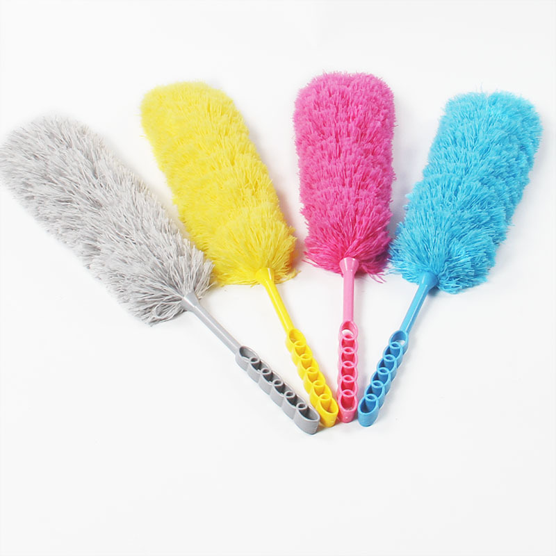 Factory Direct Sales New Six-Ring Handle Fiber Duster Dust Brush Dust Removal Thickened Fiber Cleaning Desktop Duster Duster