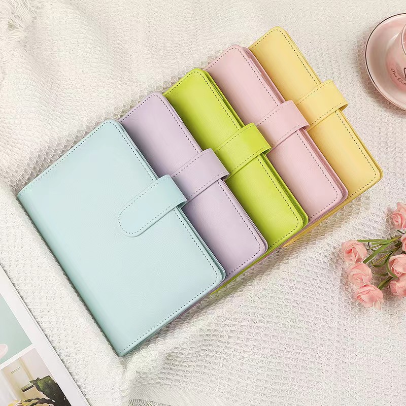 Korean Creative Macaron Ins Girl Heart Loose-Leaf Notebook Notebook A5a6 Logo Can Be Printed