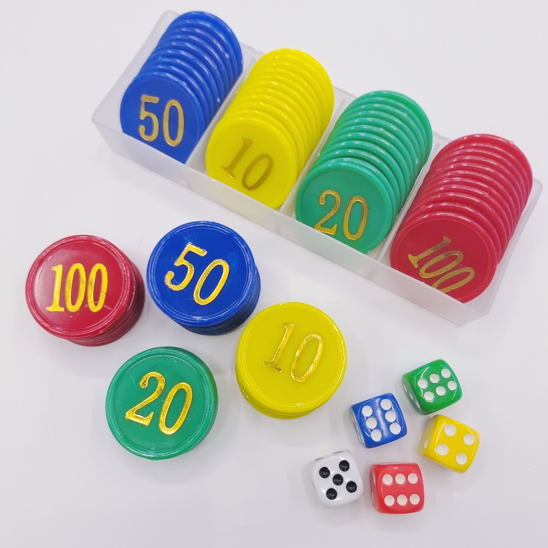 数字筹码 棋牌代币码 游戏早教数字道具 烫金筹码 印刷广告筹码