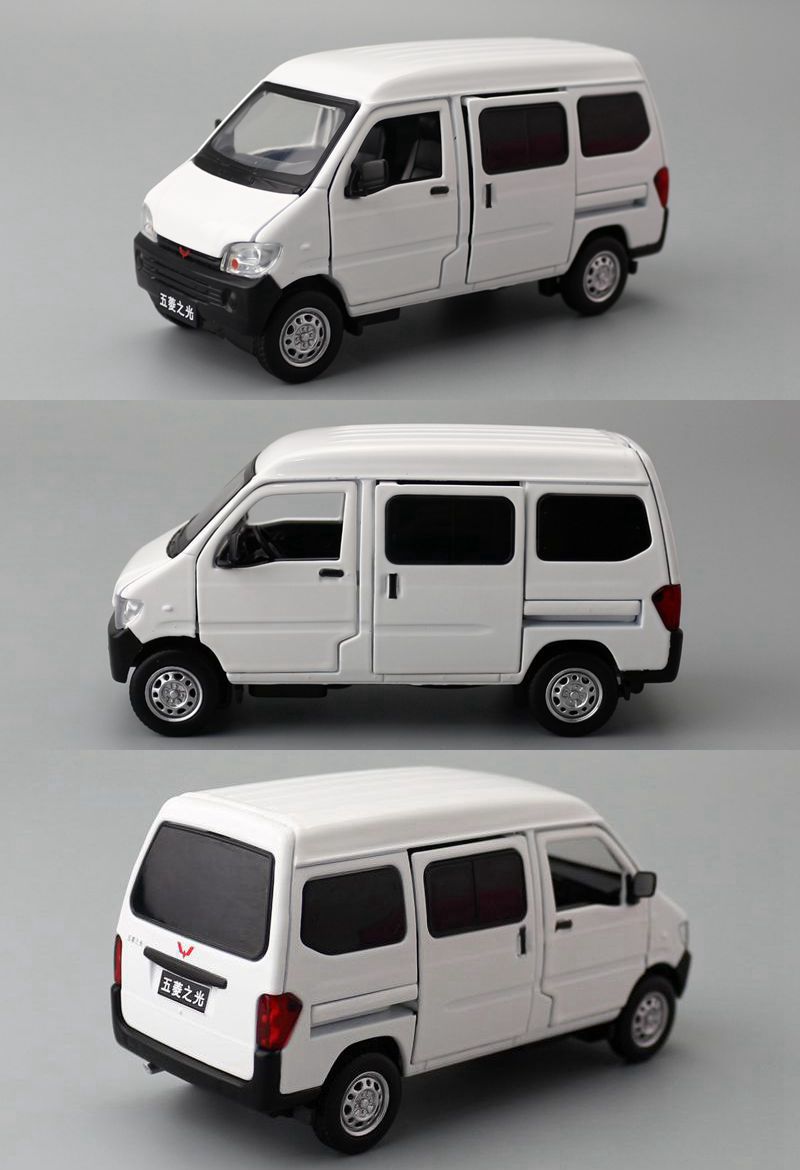 jkm玩具合金汽车模型1:32五菱之光面包车mpv声光六开门转向避震